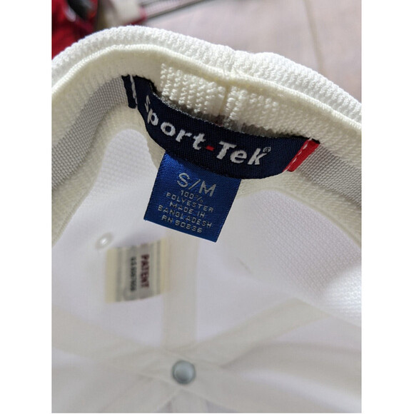 FSB Hat Cap White Fitted S/M Polyester Mens Baseball Stitching Sport Tek FlexFit - Picture 7 of 8
